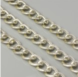 Zdjęcie - Łańcuch aluminiowy owal płaski diamentowany złoty 20x16mm
